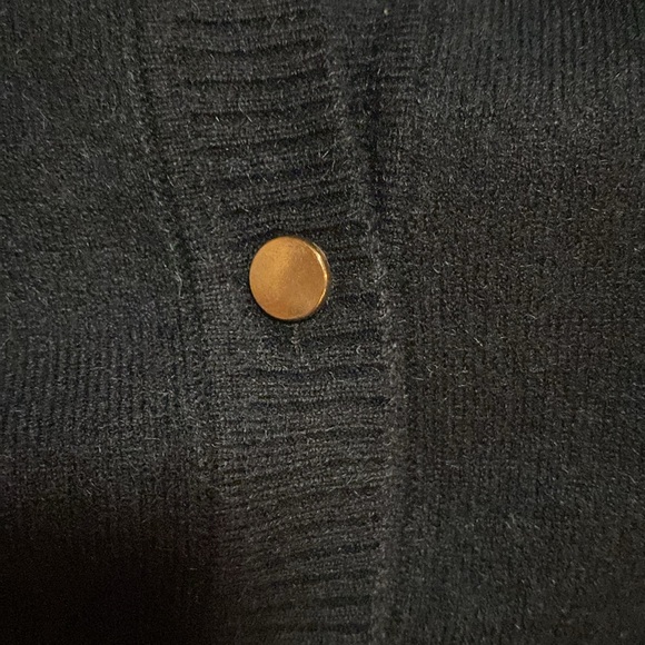 Fate Black Button Front Lace Sleeve Insert V-neck Top NWT - Picture 8 of 10